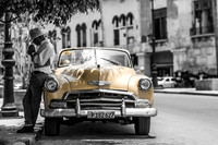 Lighting Up - Havana Cuba Taxi Driver